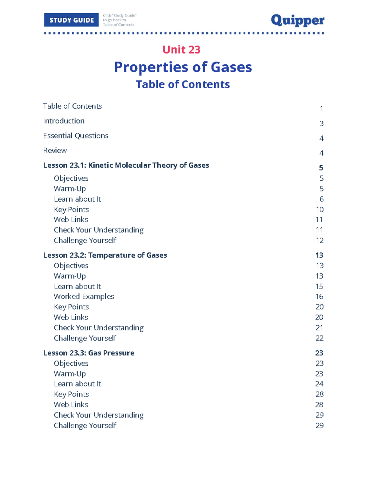 23. Science 10 Unit 23 Properties of Gases (Study Guide) - Properties ...