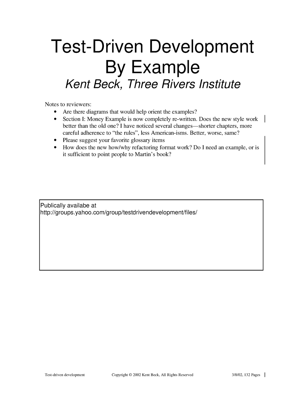 Kent Beck TDD byexample - Test-driven development Copyright © 2002 Kent ...