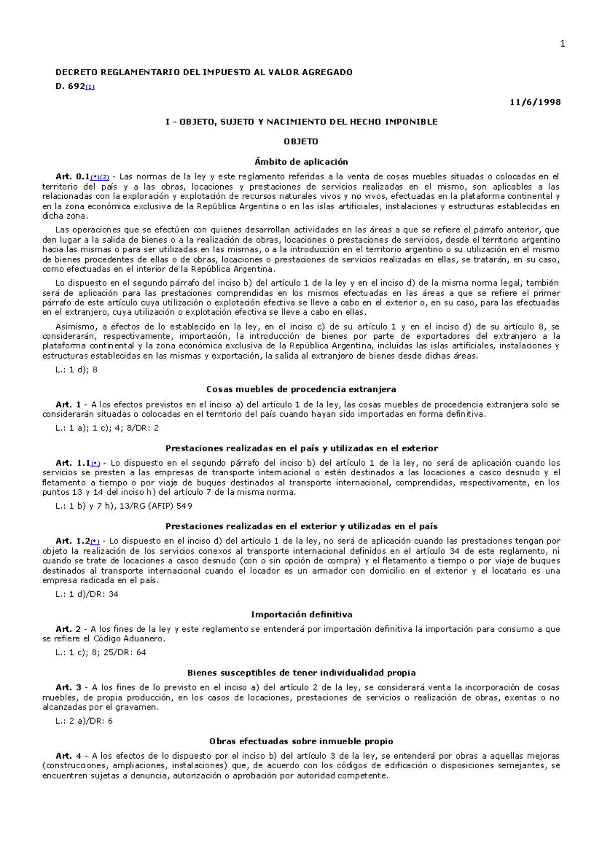 DR IVA 692 1998 2020 - Decreto Reglamentario IVA - DECRETO ...