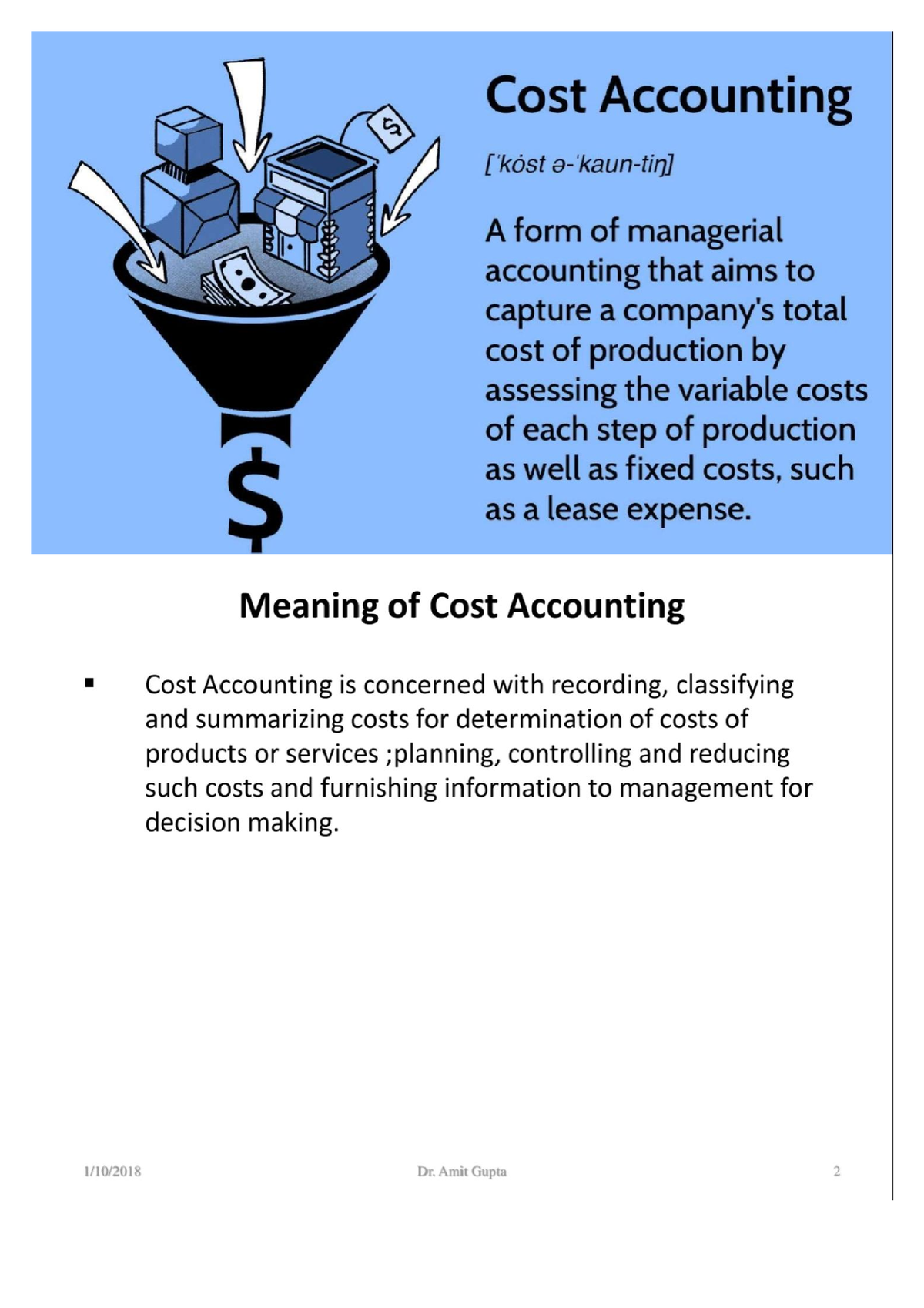 Cost accounting - Financial Accounting - Studocu