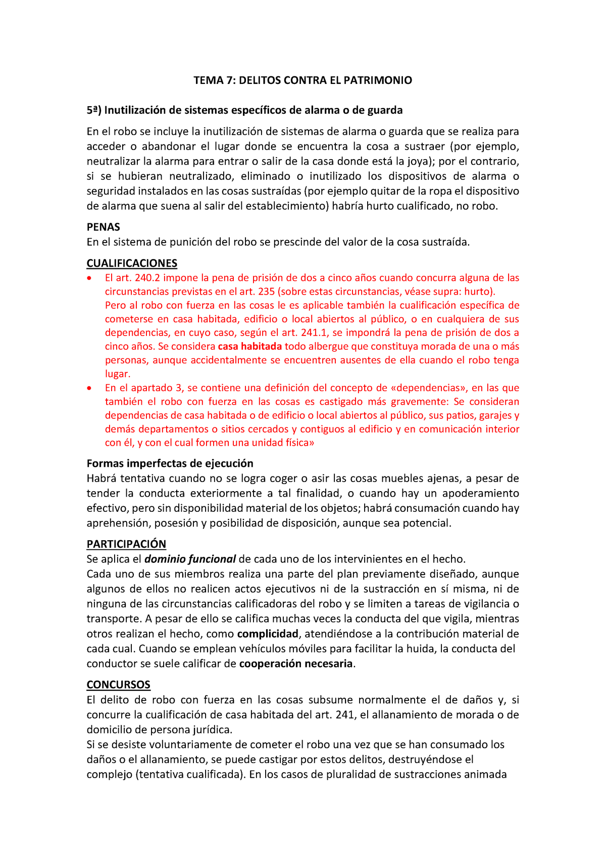 Tema 7 Derecho Penal Iii Parte Especial Tema 7 Delitos Contra El Patrimonio 5ª 7264