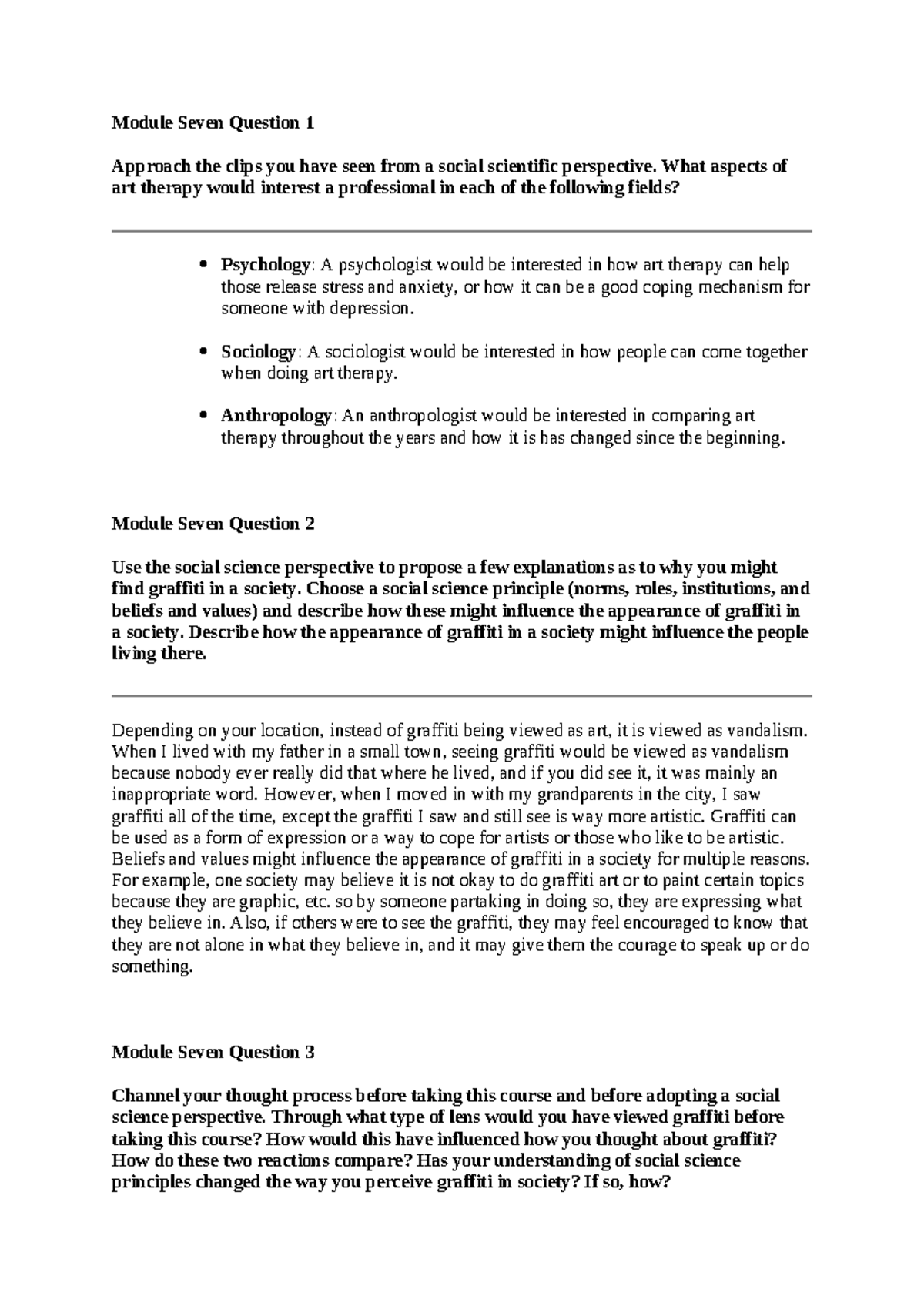 Module Seven Short Responses - Module Seven Question 1 Approach the ...