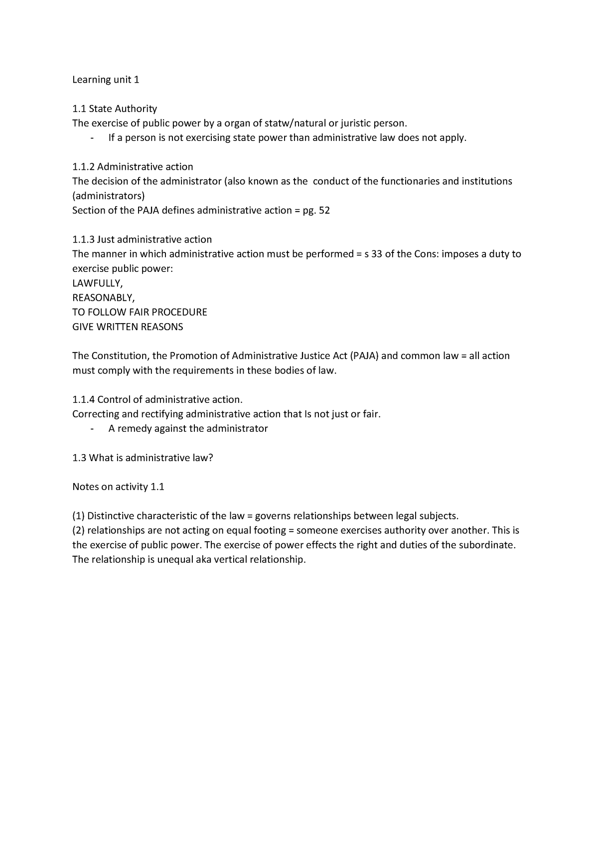 ILW1501 ( Introduction TO LAW) Unit 3 - 12 Summary Easy To Learn ...