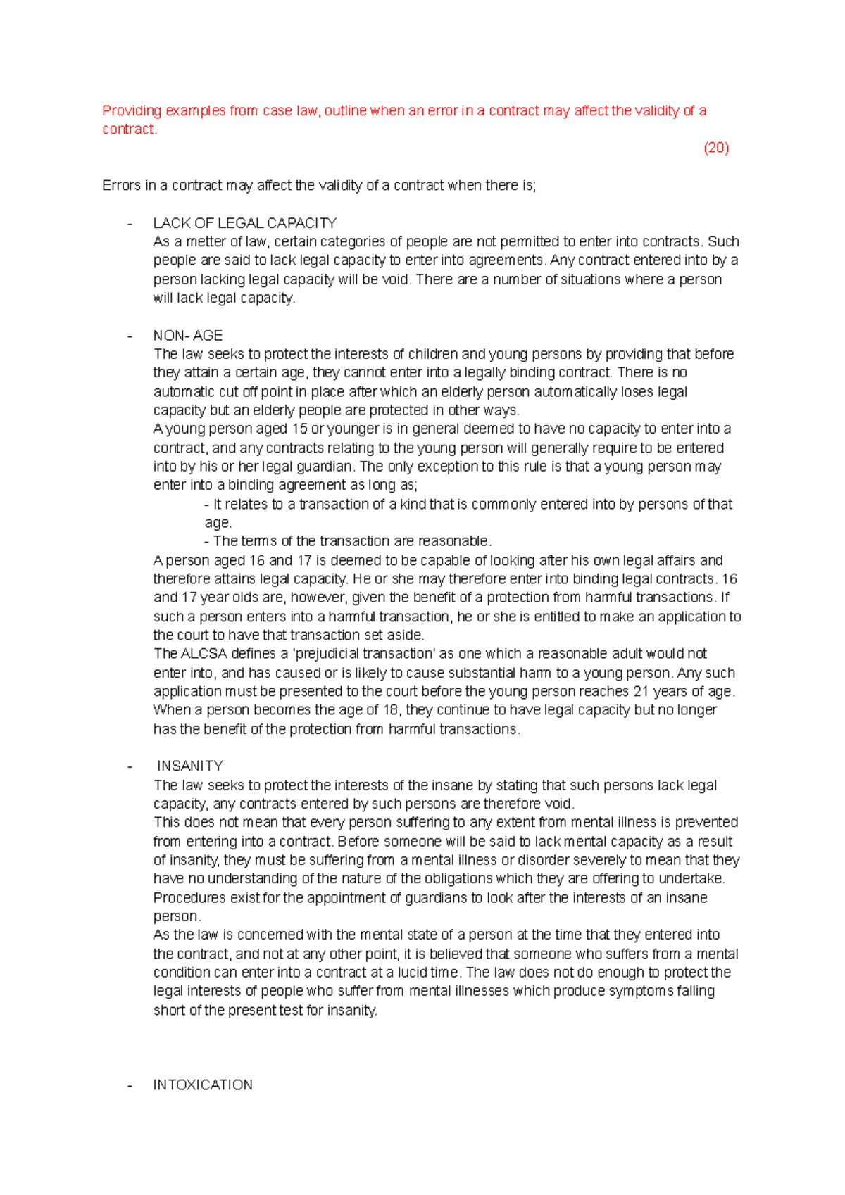 Contracts Offers - Contract notes - Providing examples from case law ...