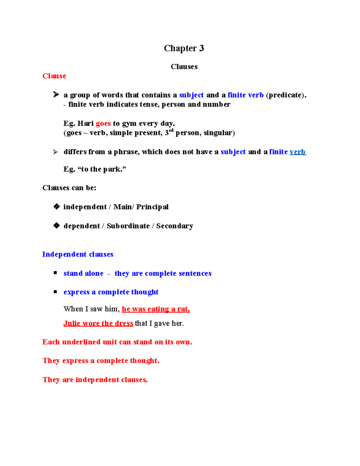 assignment 3 noun clauses