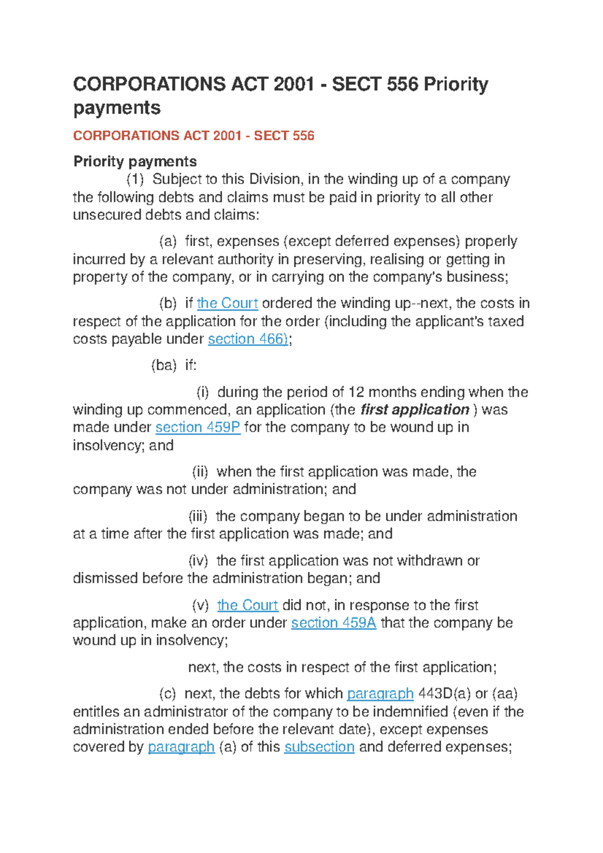 s556-order-of-priority-of-debts-corporations-act-2001-sect-556