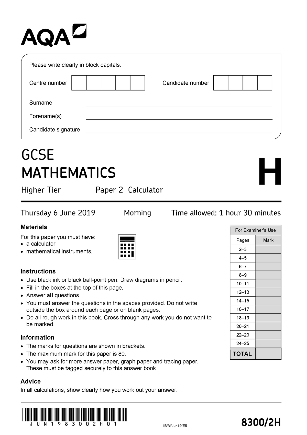 aqa gcse maths higher homework book answers