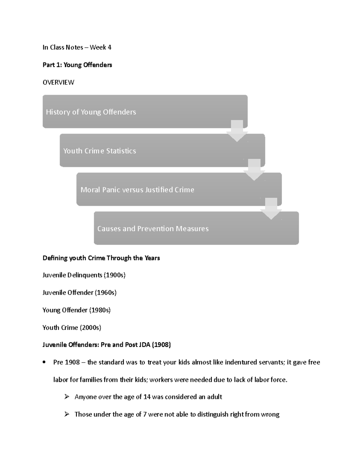 In Class Notes – Week 4 - In Class Notes – Week 4 Part 1: Young ...