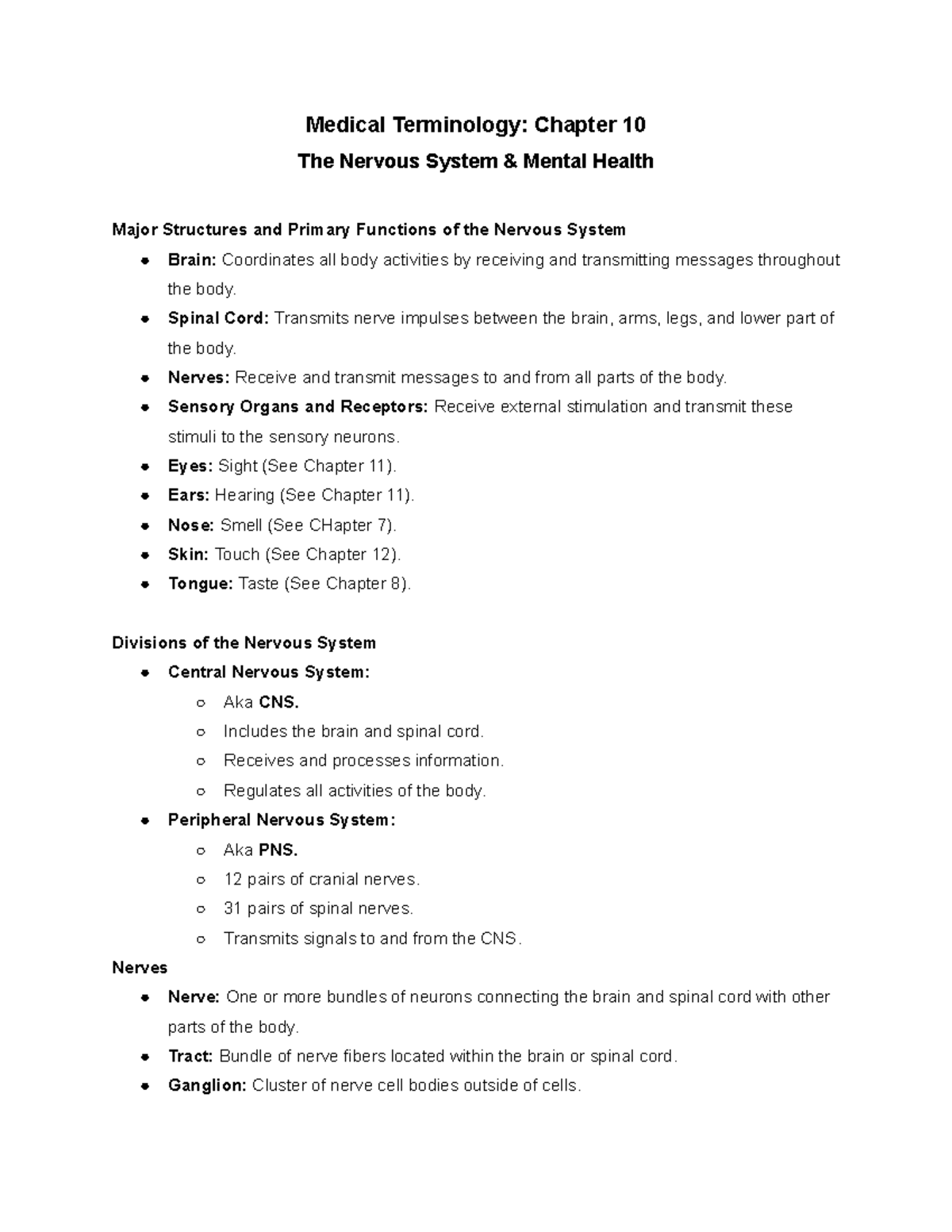 Medical Terminology Ch 10 Medical Terminology Chapter 10 The