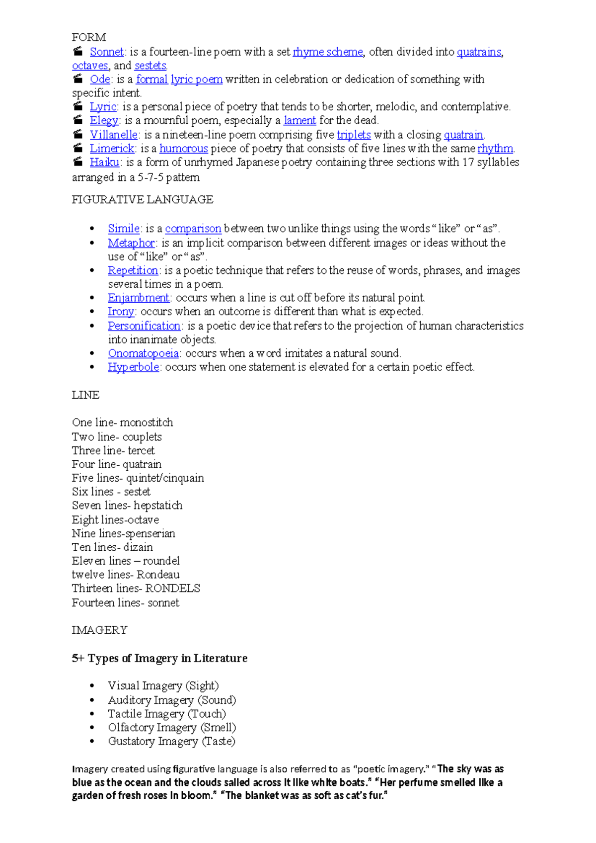 Basic Elements of Poetry - FORM Sonnet: is a fourteen-line poem with a ...