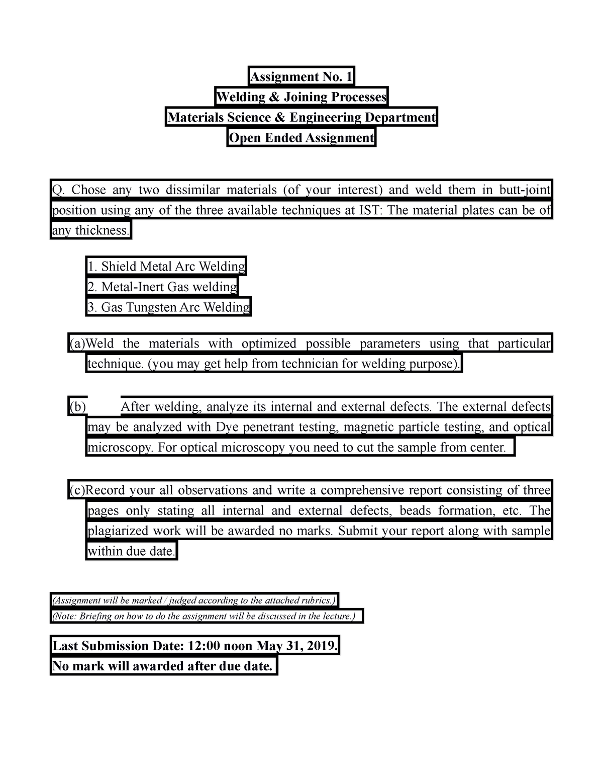 open ended assignment meaning