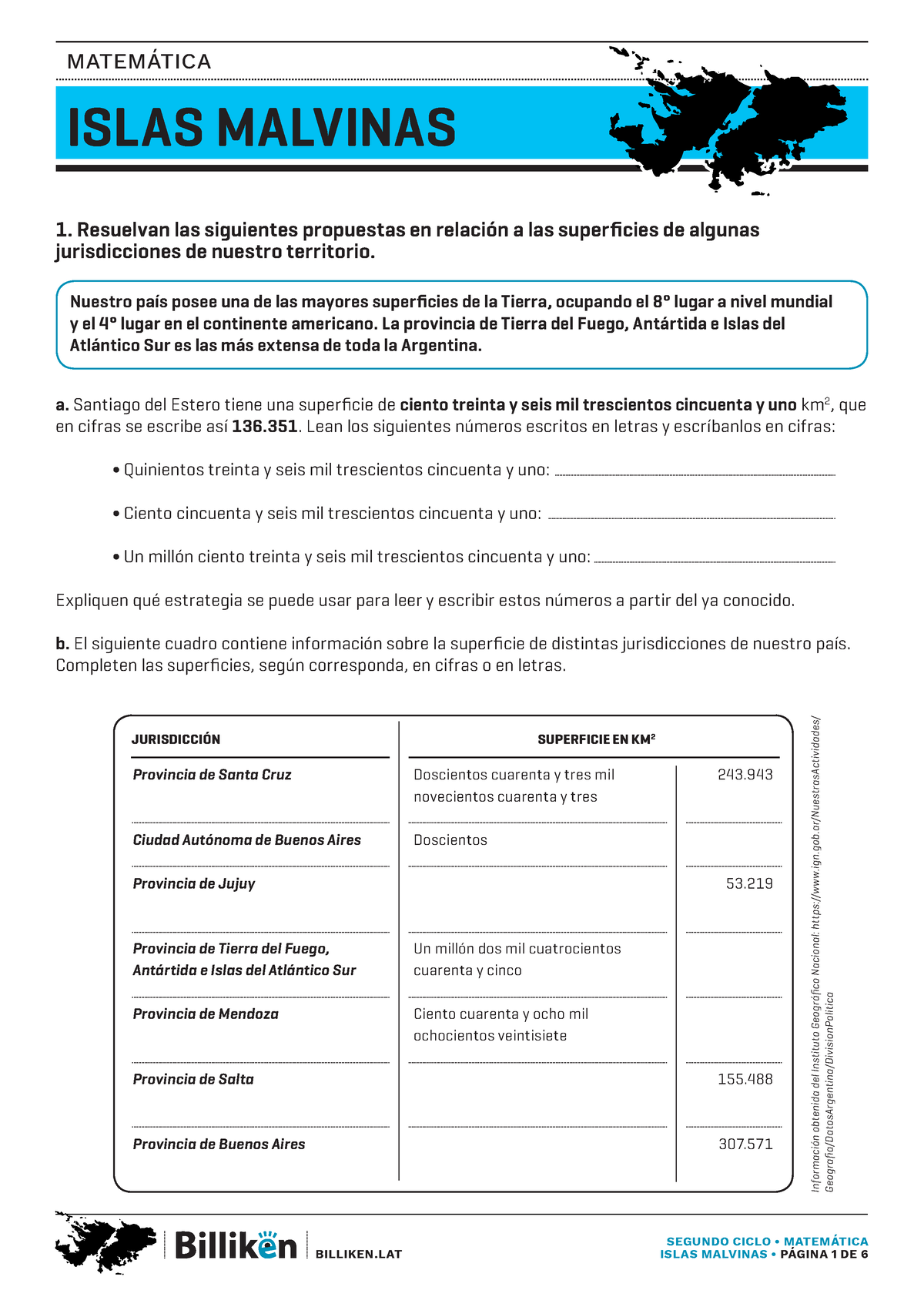 Malvinas Secuencia Do Ciclo Matematica Islas Malvinas Resuelvan