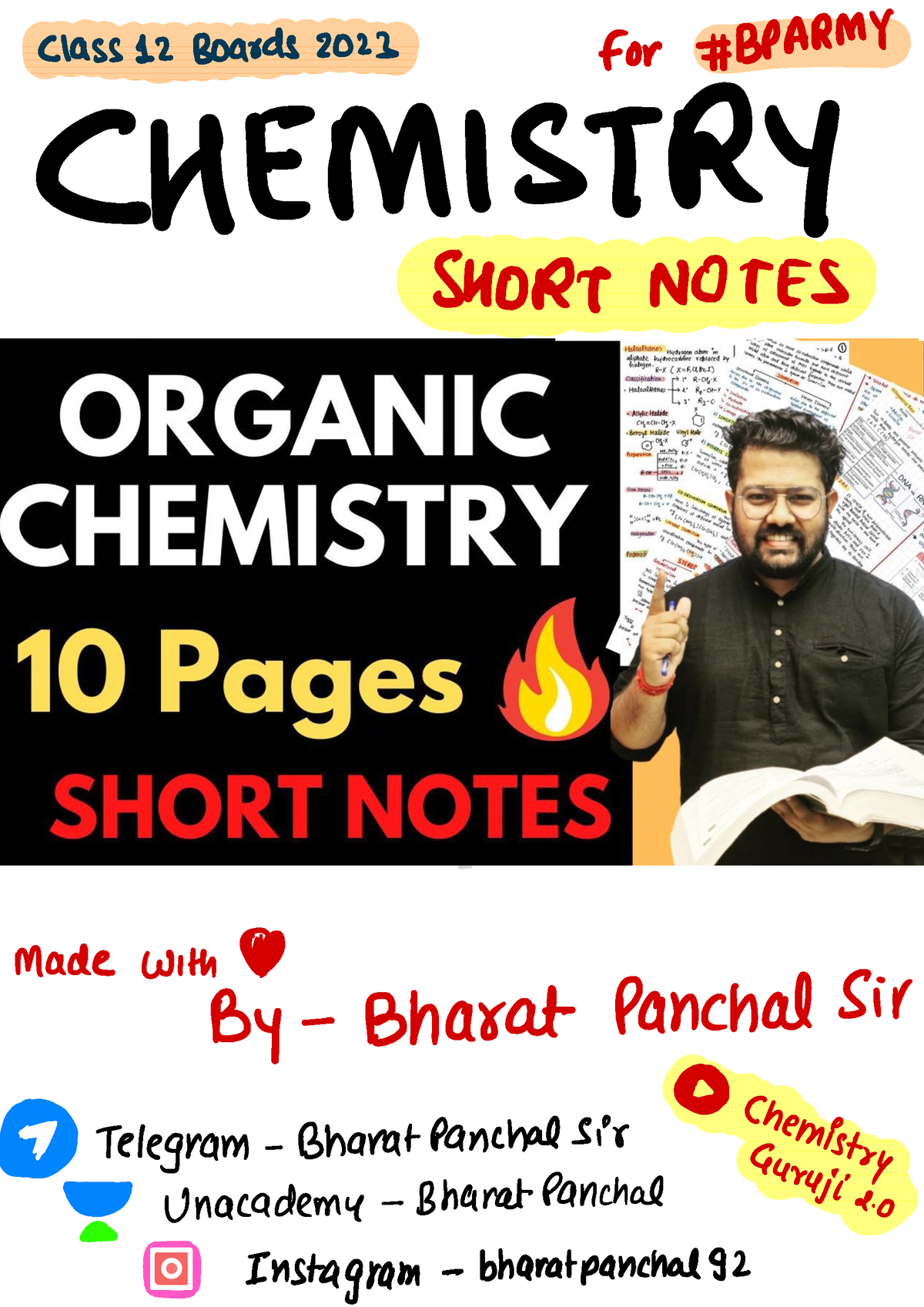 Organic Chemistry Short Notes - Class 12 Boards 2023 For #BP ARMY ...