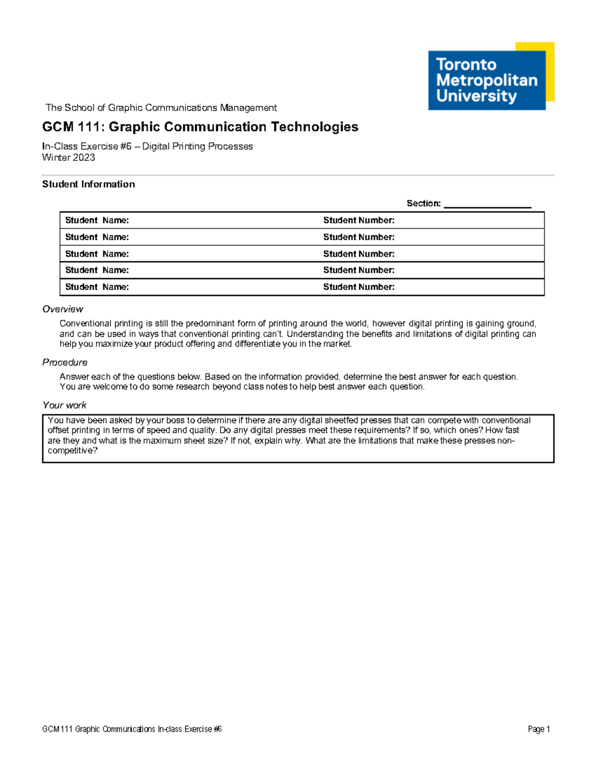 GCM111 Digital Print In Class Exercise 6 W23 - GCM 111 Graphic ...