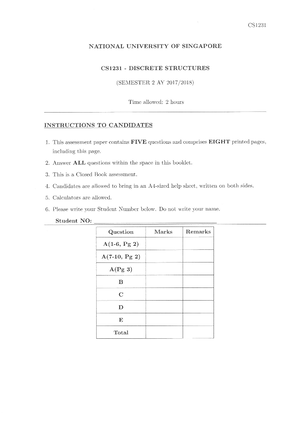 CS1231S Summary 2 - Function A Function From A Set To A Set , Denoted ...