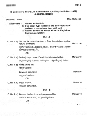 Jurisprudence Notes All Units - KLE LAW ACADEMY BELAGAVI (Constituent ...