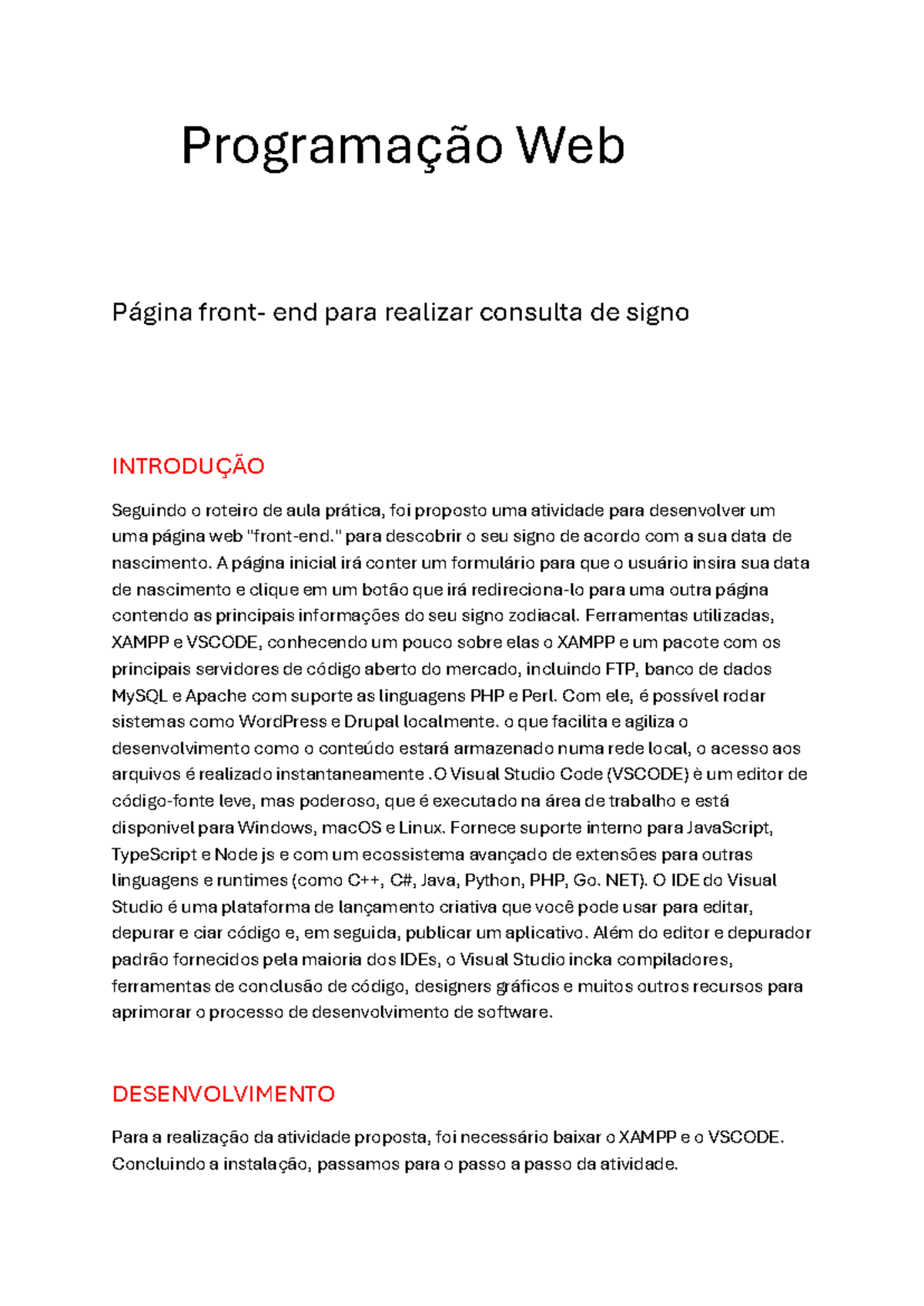 Documento 2 - Programação Web relatorio - Programação Web Página front ...