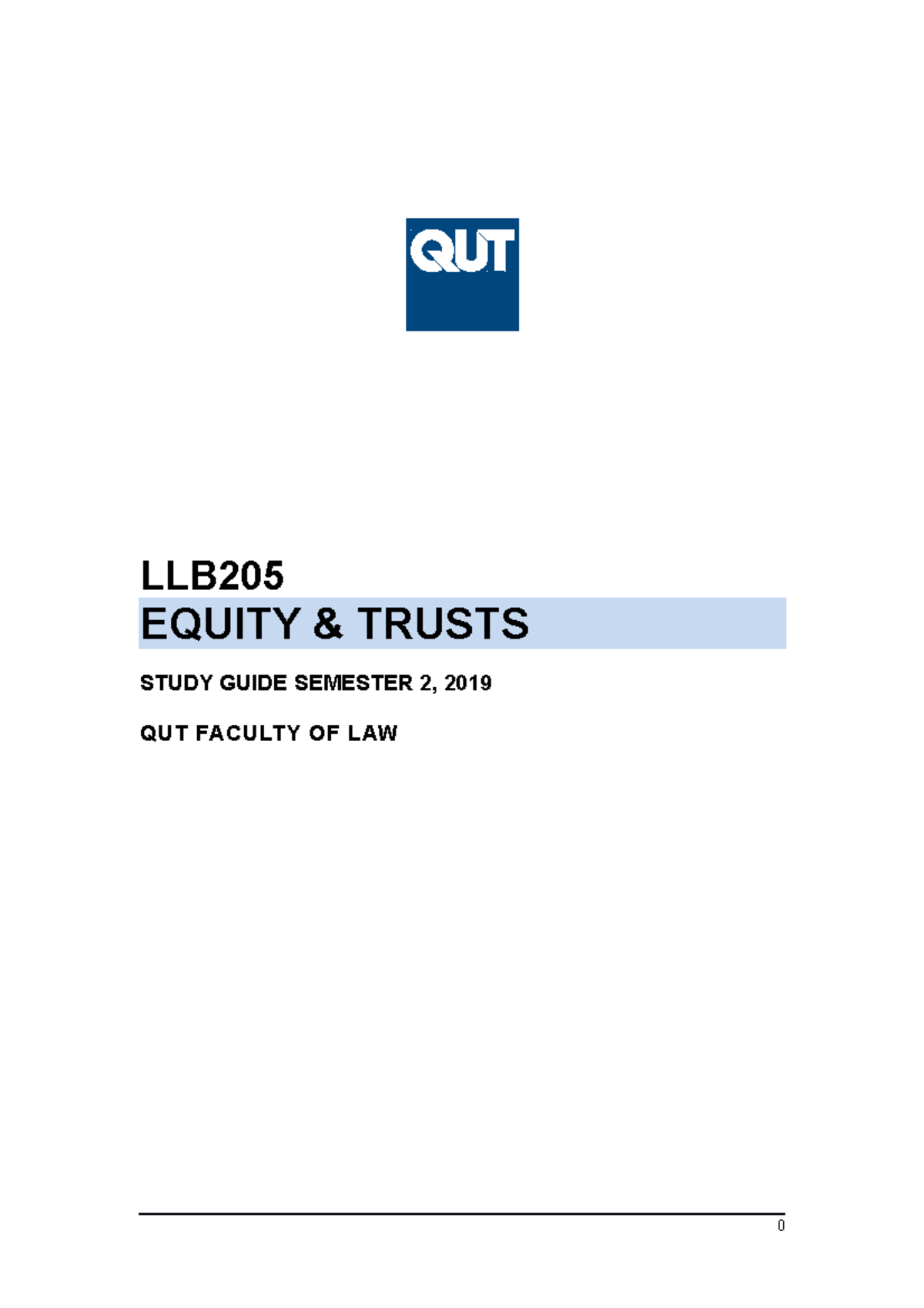 Equity and Trusts Study Guide 2019 4July12pm Final - LLB EQUITY ...