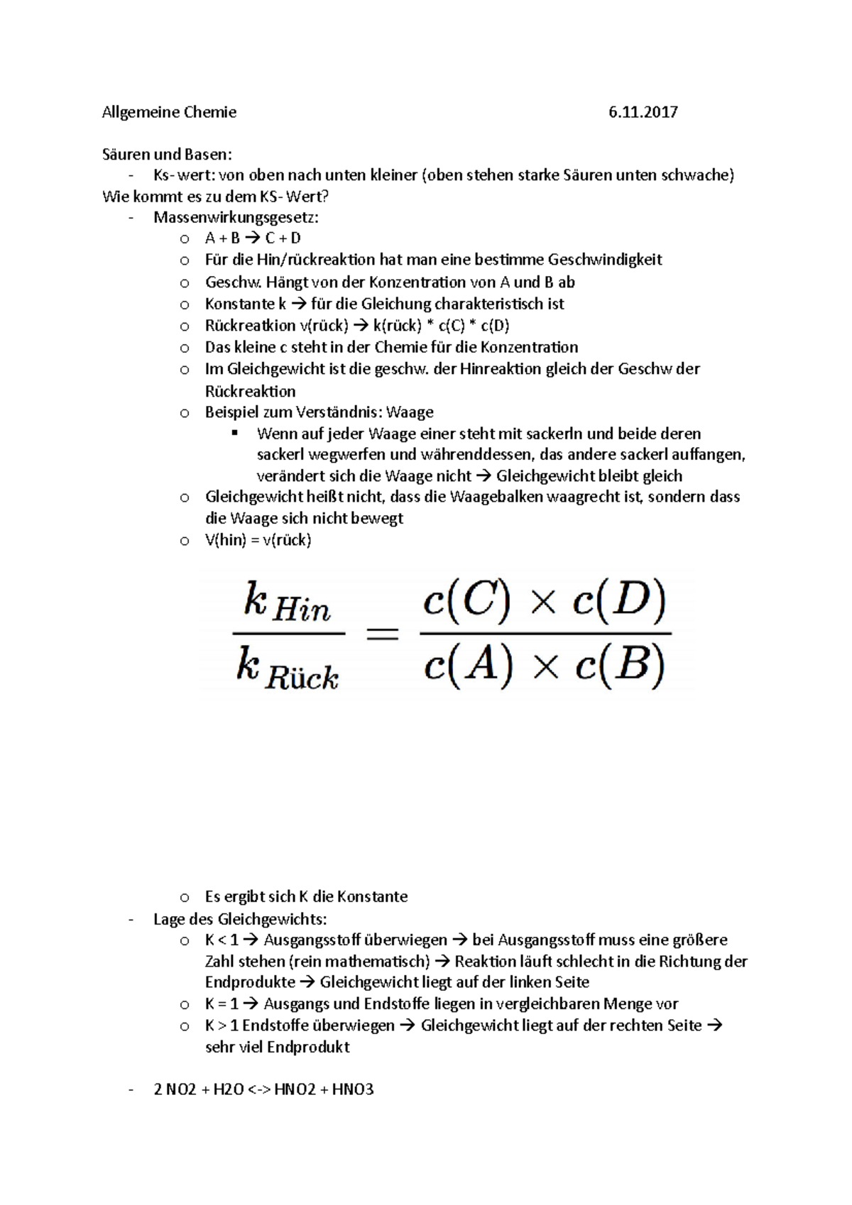 Allgemeine Chemie 4-Vorlesungsnotizen - Allgemeine Chemie 6.11 Säuren ...