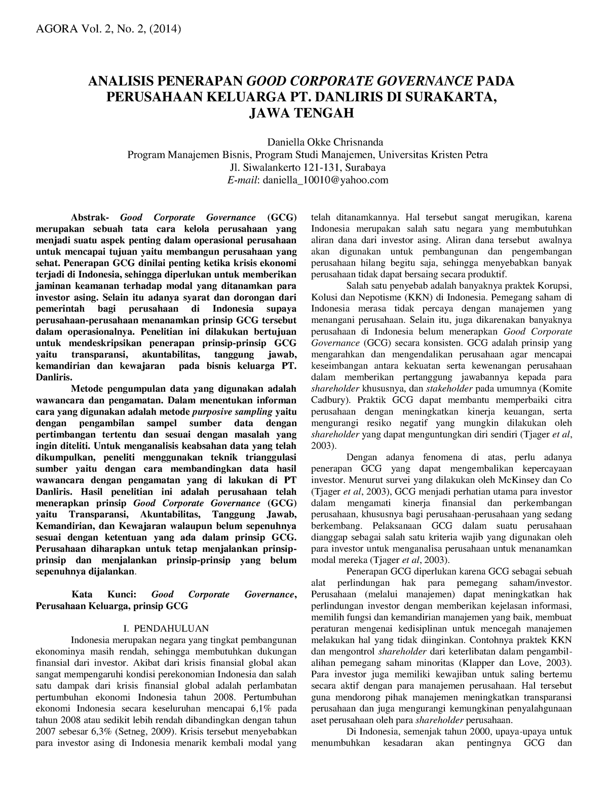 36269 ID Analisis Penerapan Good Corporate Governance Pada Perusahaan ...