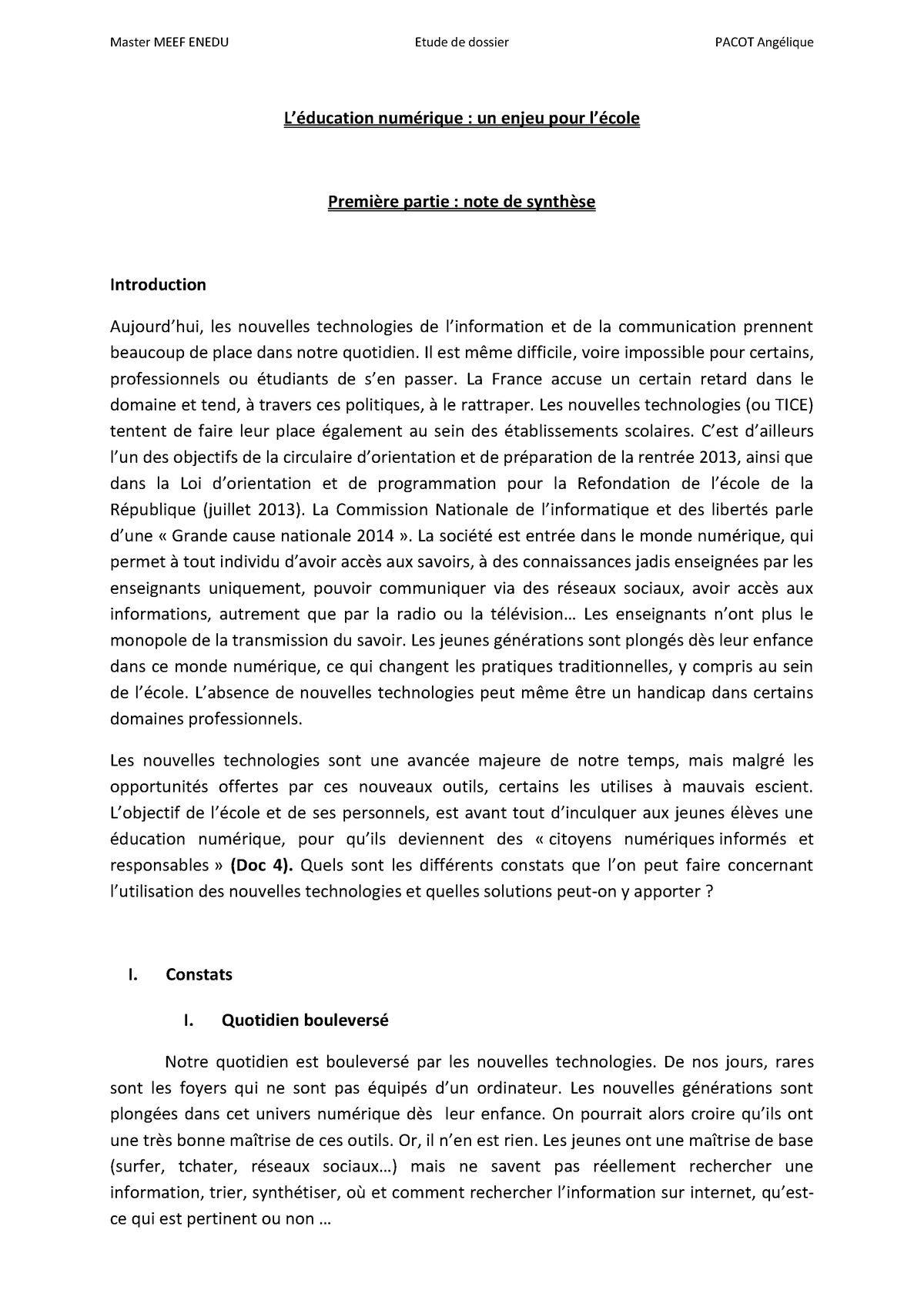dissertation sur l'education pdf