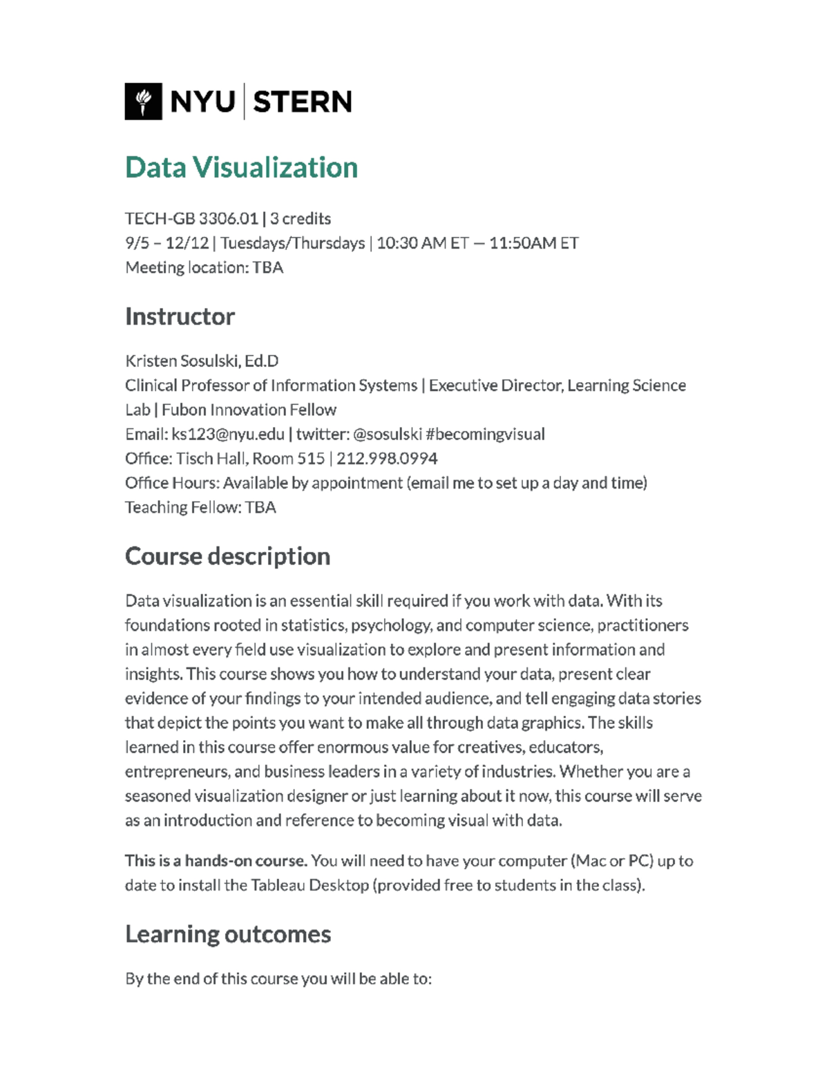Data Visualization Day Sosulski - TECH 3306 - Studocu