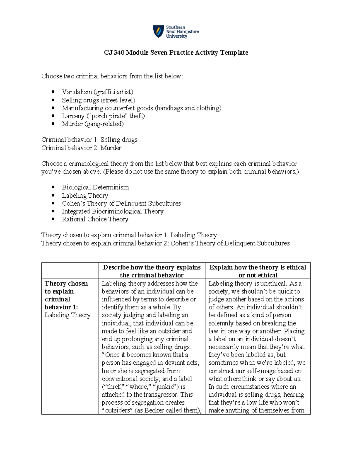 CJ 340 Module Seven Practice Activity Template - CJ 340 Module Seven ...