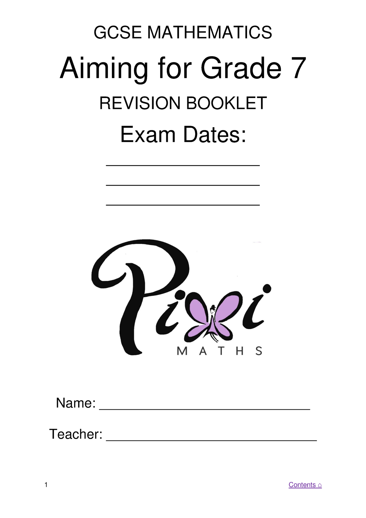 pixi maths gcse problem solving