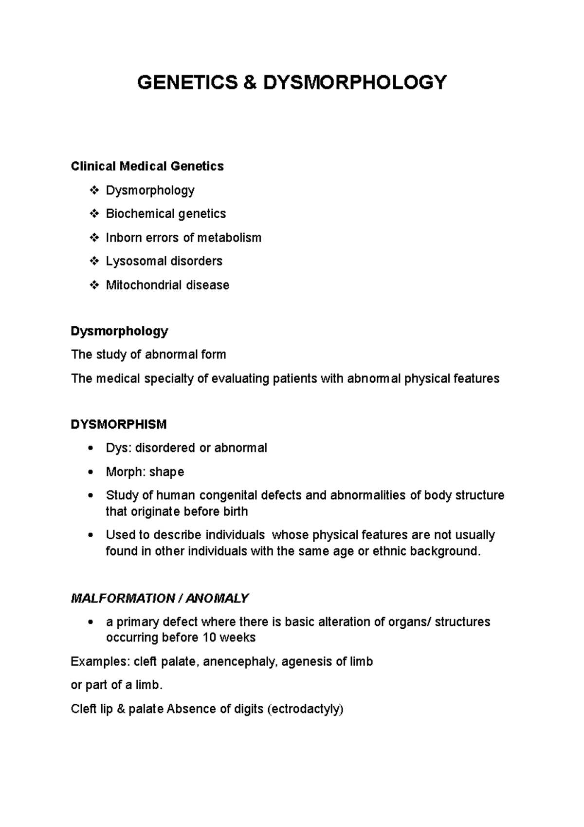 Genetics & Dysmorphology pedia - GENETICS DYSMORPHOLOGY Clinical ...