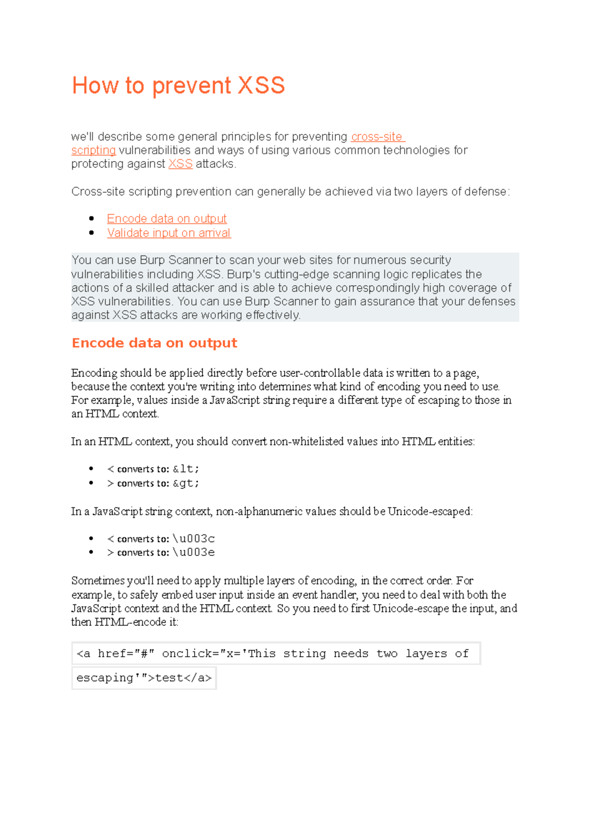 XSS Cheat Sheet - Good XSS - - Studocu