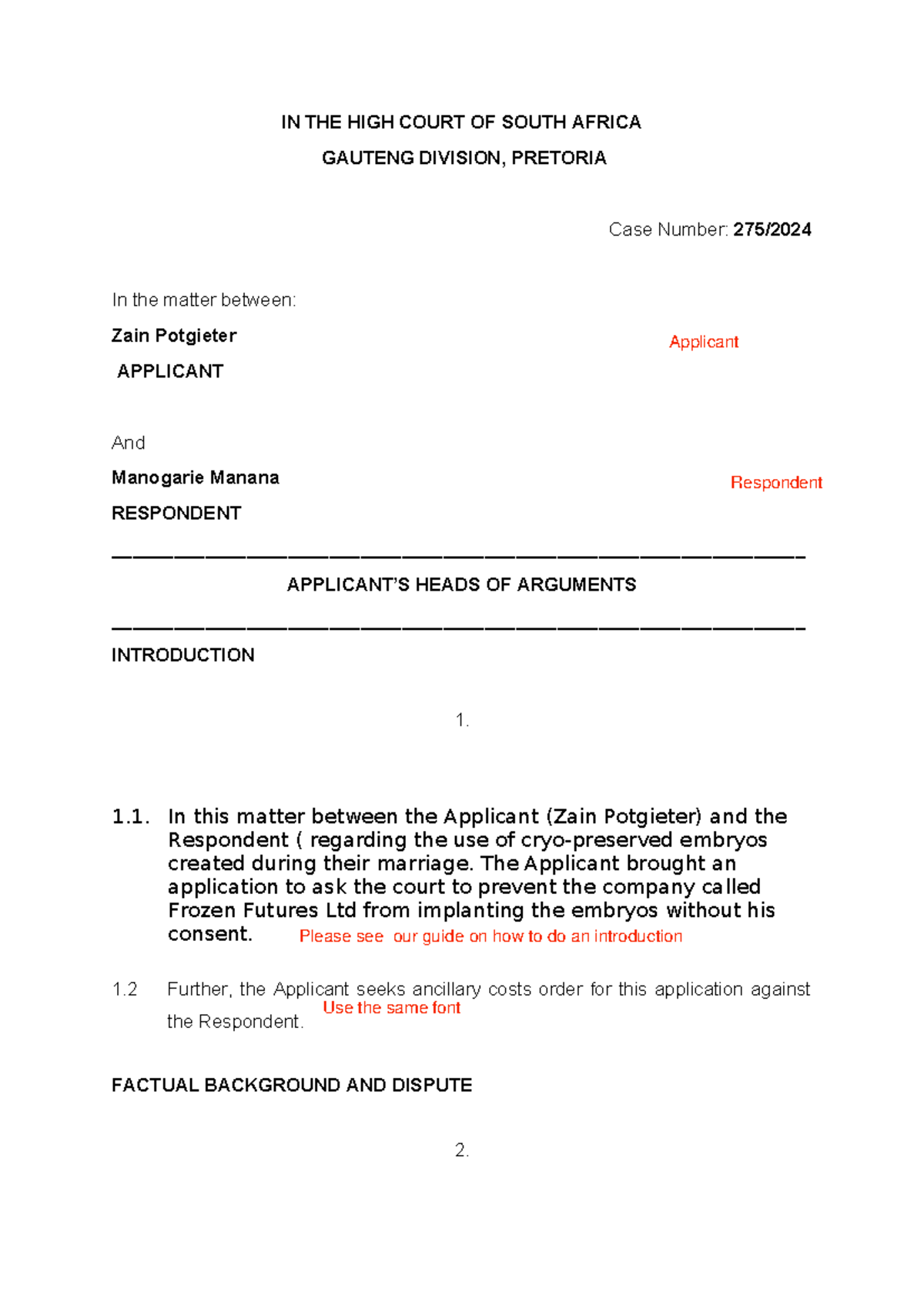 Example+OF+ Applicants+ Heads+OF+ Arguement+1+copy+2+copy+1+1 - IN THE ...