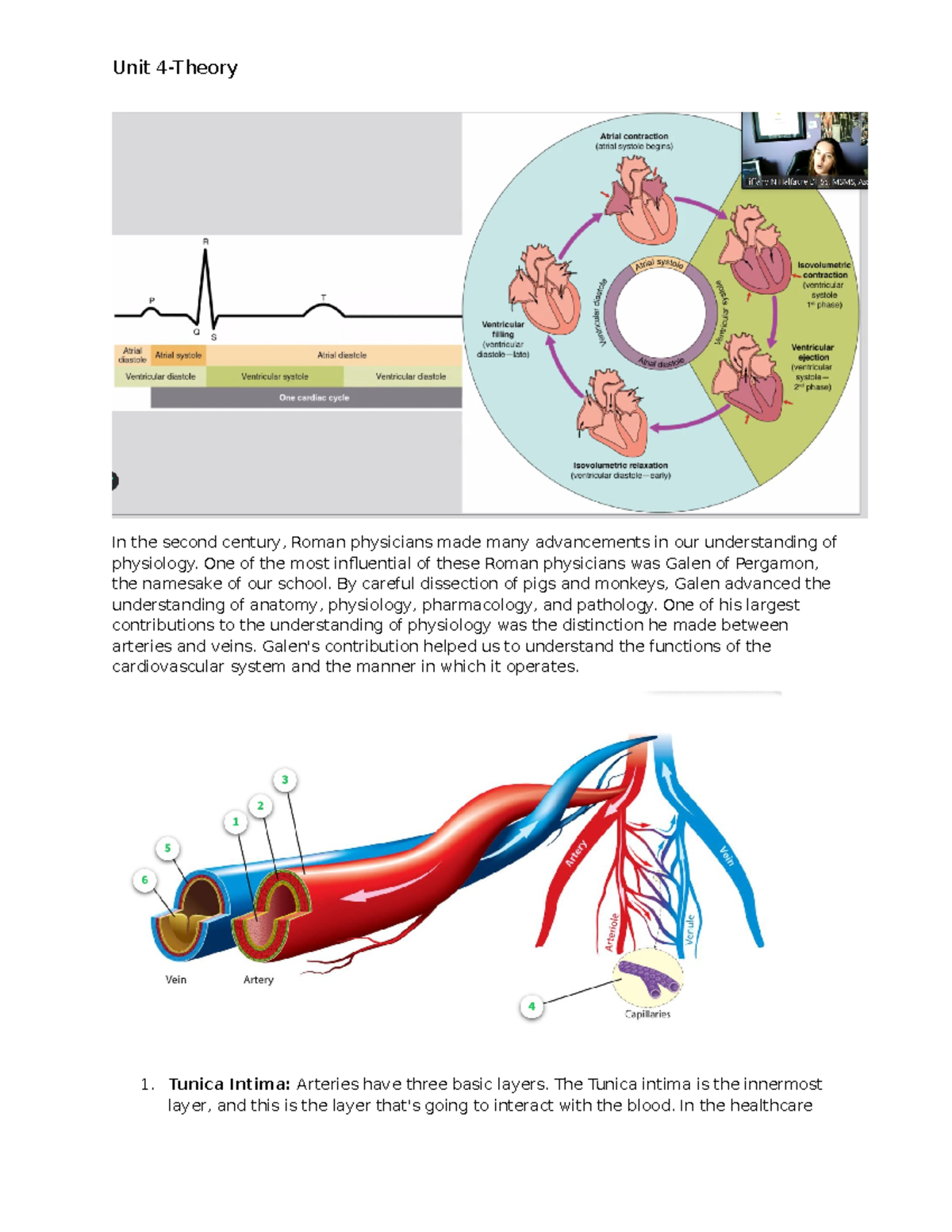 Unit 4-Blood Vessels - In the second century, Roman physicians made ...