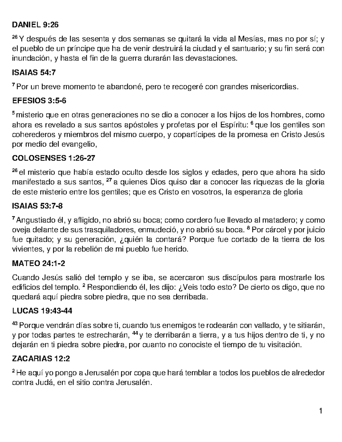 Textos Biblicos DEL Parentesis - DANIEL 9: 26 Y después de las sesenta ...