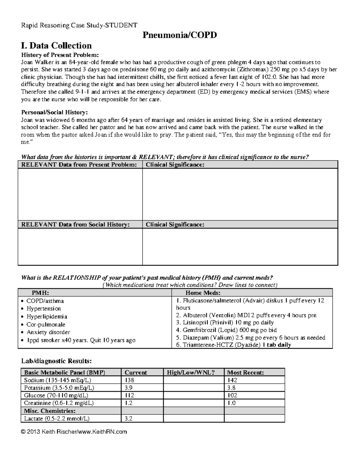 pneumonia copd case study