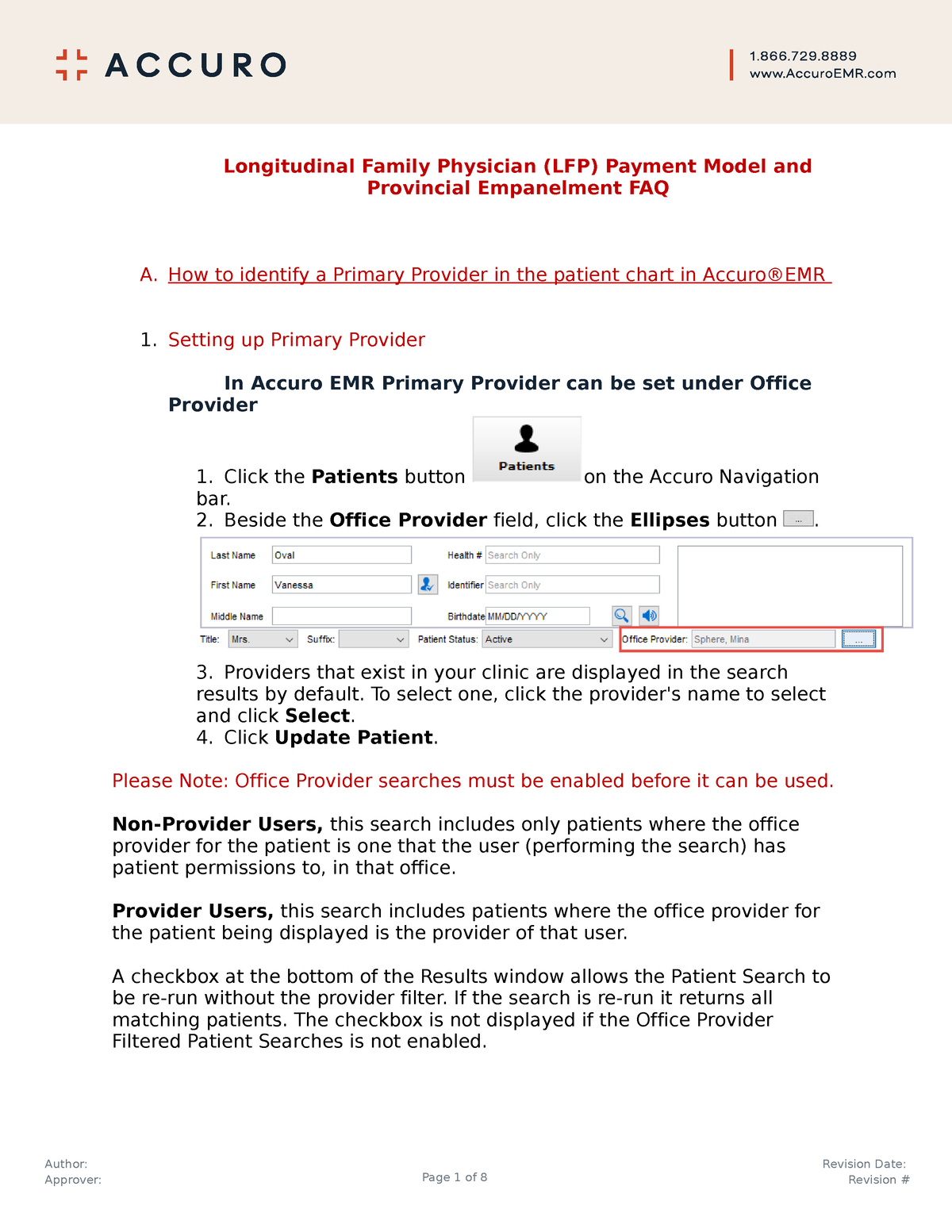 LFP Longitudinal Family Physician Payment Model Longitudinal Family