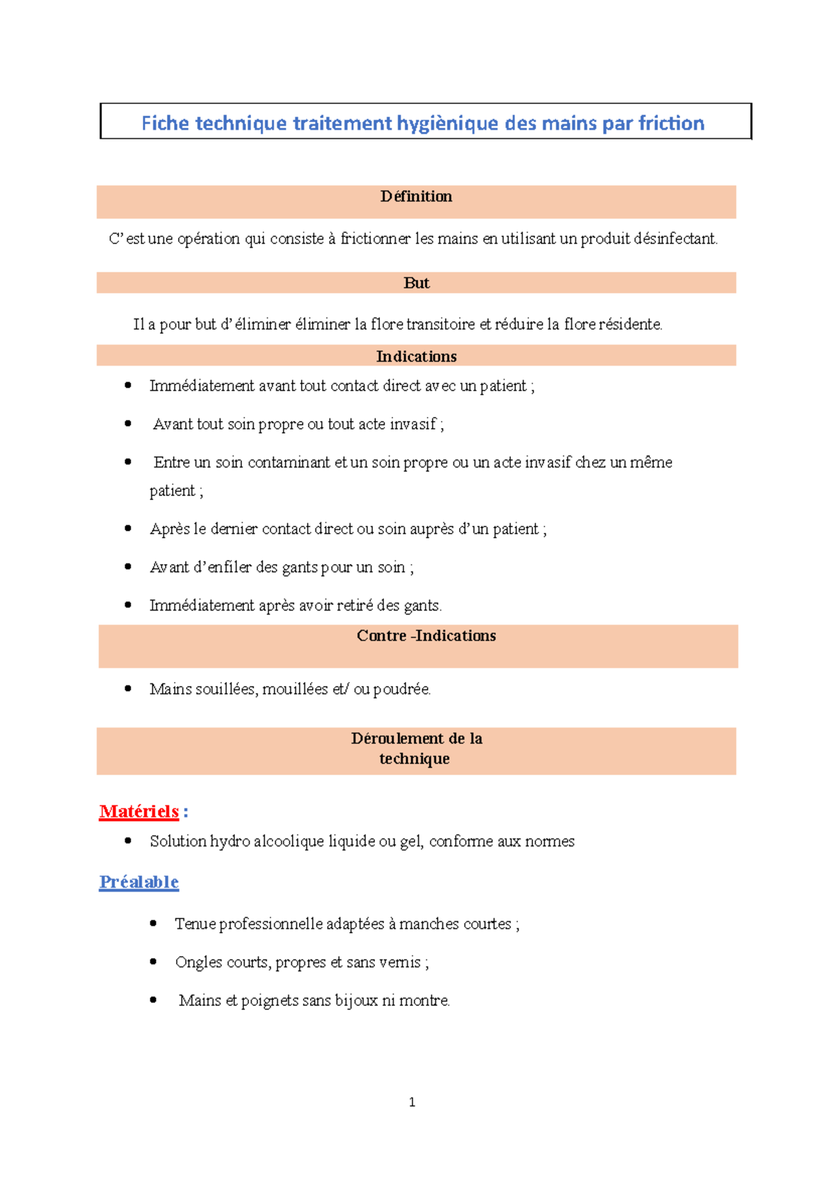 Fiche technique friction hydro alcolique - C’est une opération qui ...