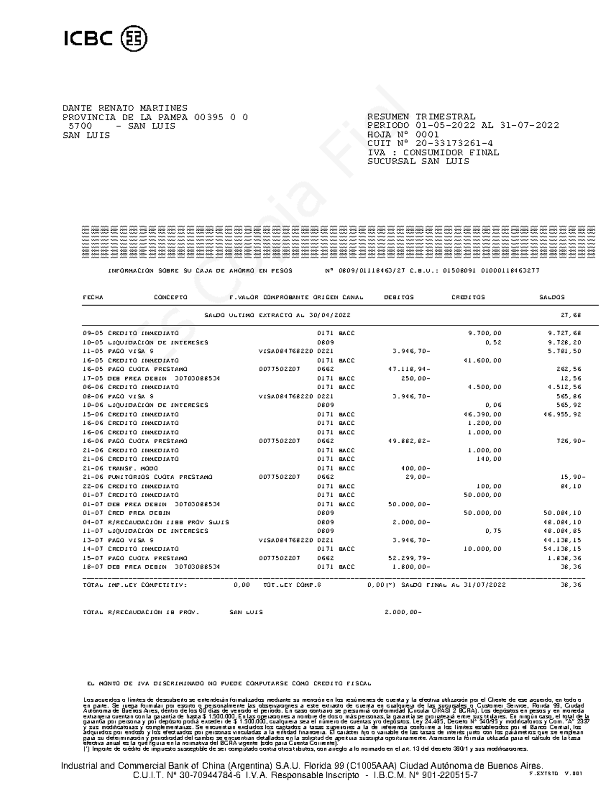 EXT - info - Los acuerdos o límites de descubierto se entenderán ...