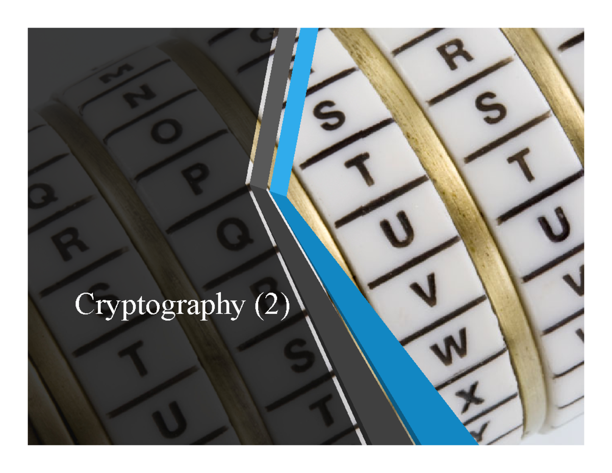 SEC220-Week 4 - Introduction to system security - Cryptography (2 ...