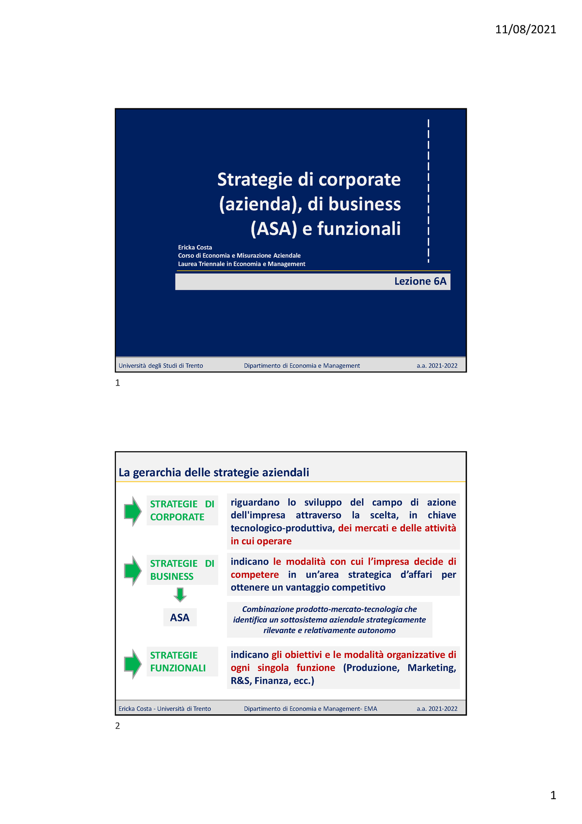 Le Strategie Di Corporate, Di Business E Funzionali - Strategie Di ...