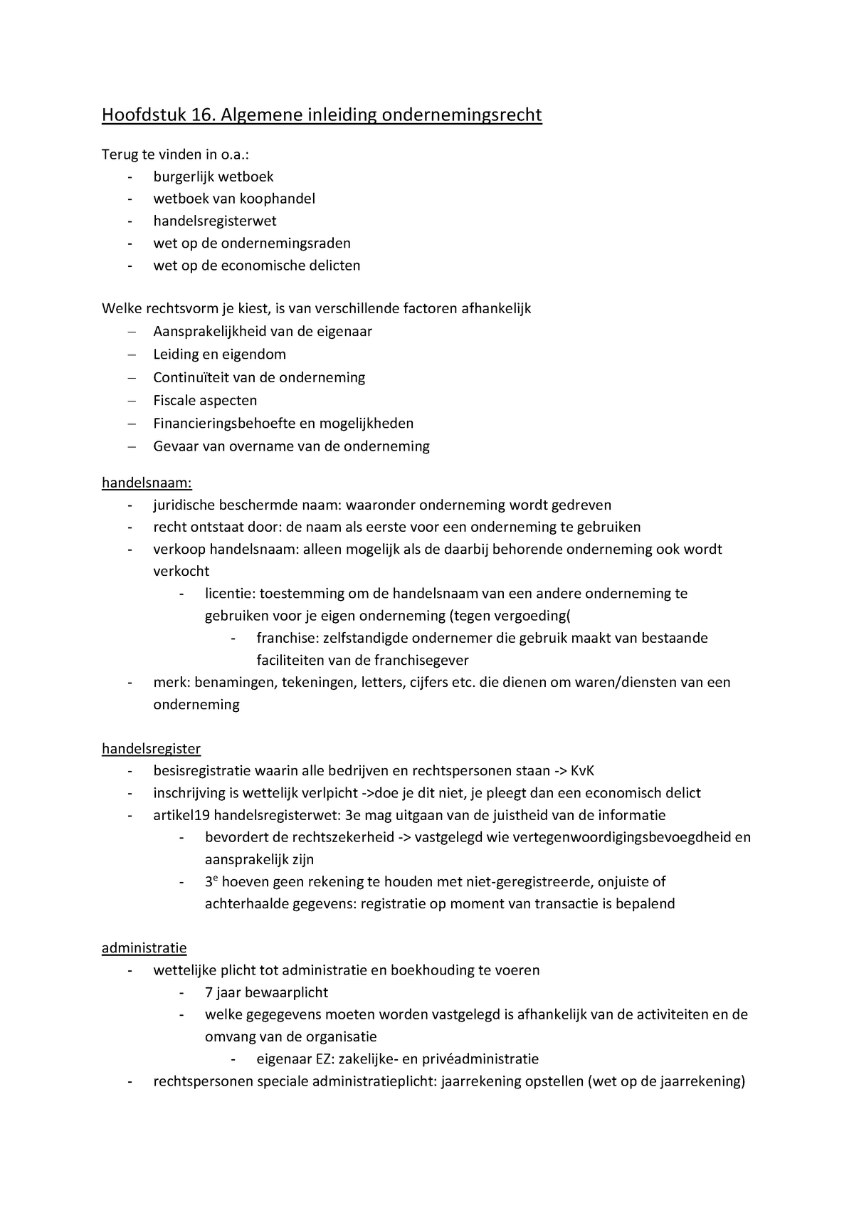 Samenvatting Fiscaal Recht 2 Deel 1 Hoofdstuk 16-19 - Hoofdstuk 16 ...