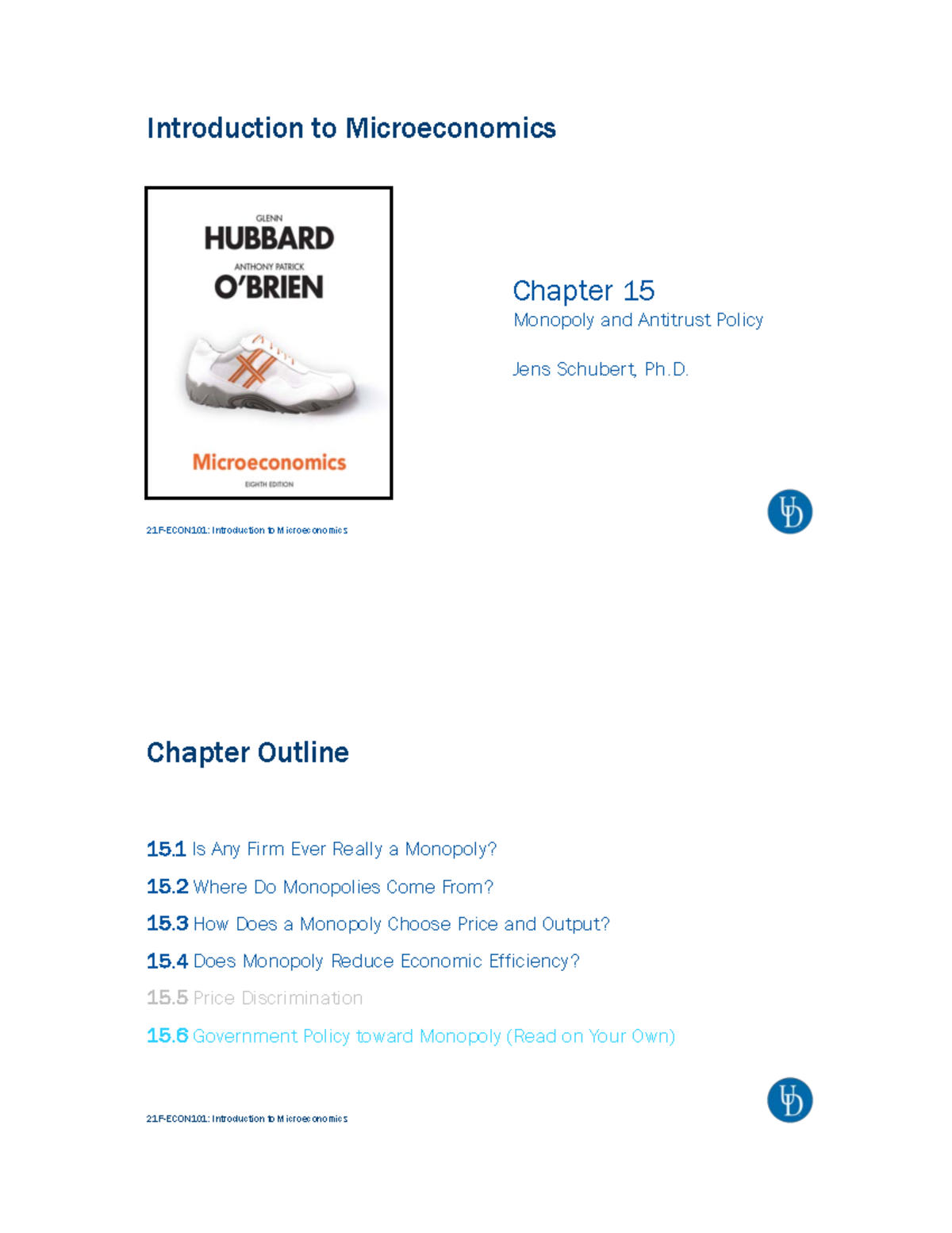 21F 101 15 Monopoly HAC - Lecture notes 1 - Introduction to ...