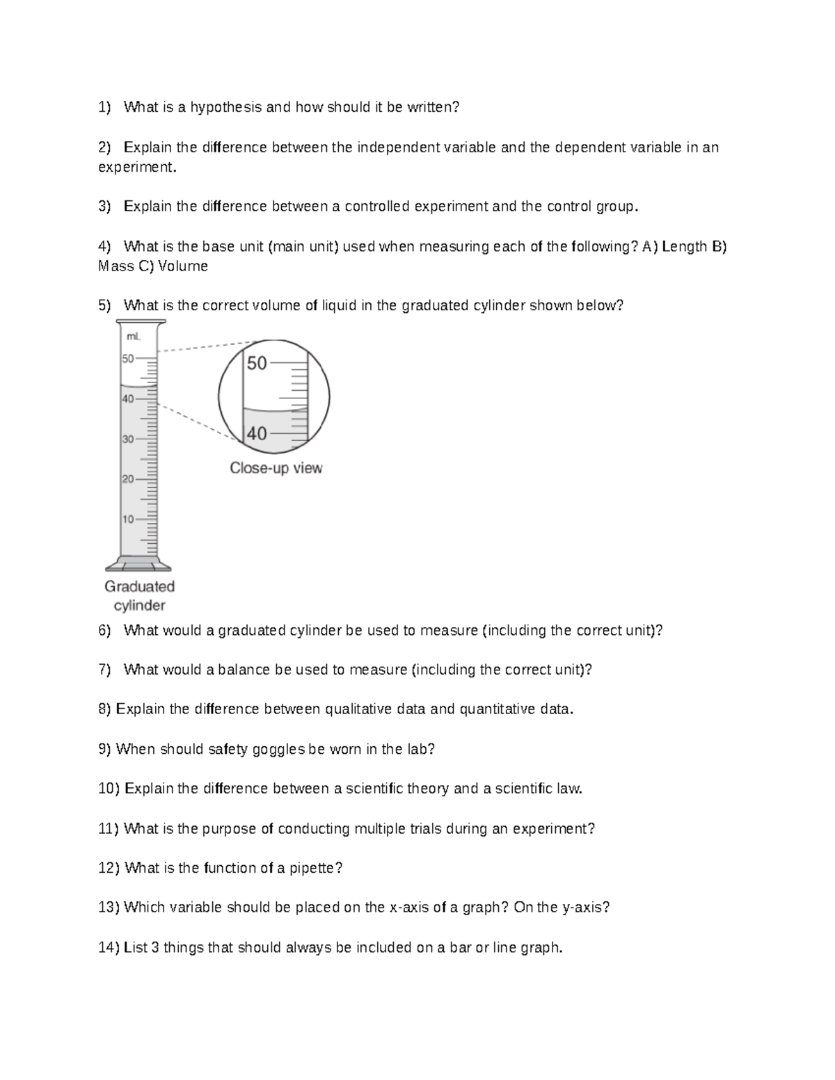 Midterm Study Guide Due 12.11.23 Schoology - 1) What is a hypothesis ...