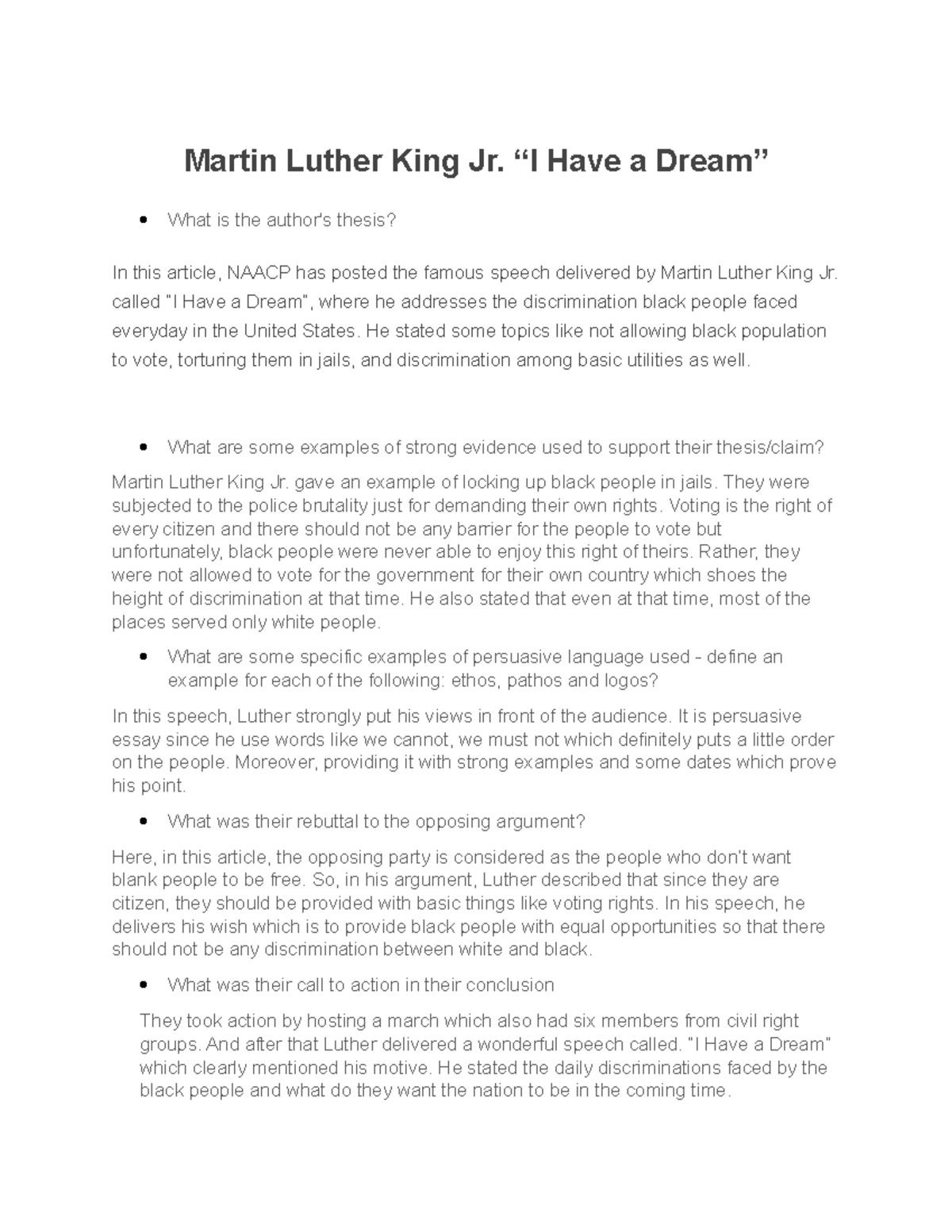 Martin luther king jr eng hw monwed - Martin Luther King Jr. “I Have a ...