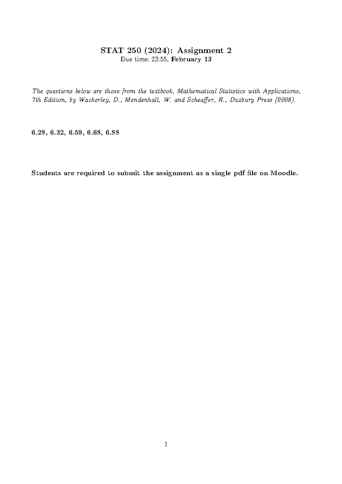 STAT250-A2 2024 - practice questions - STAT 250 - STAT 250 (2024 ...