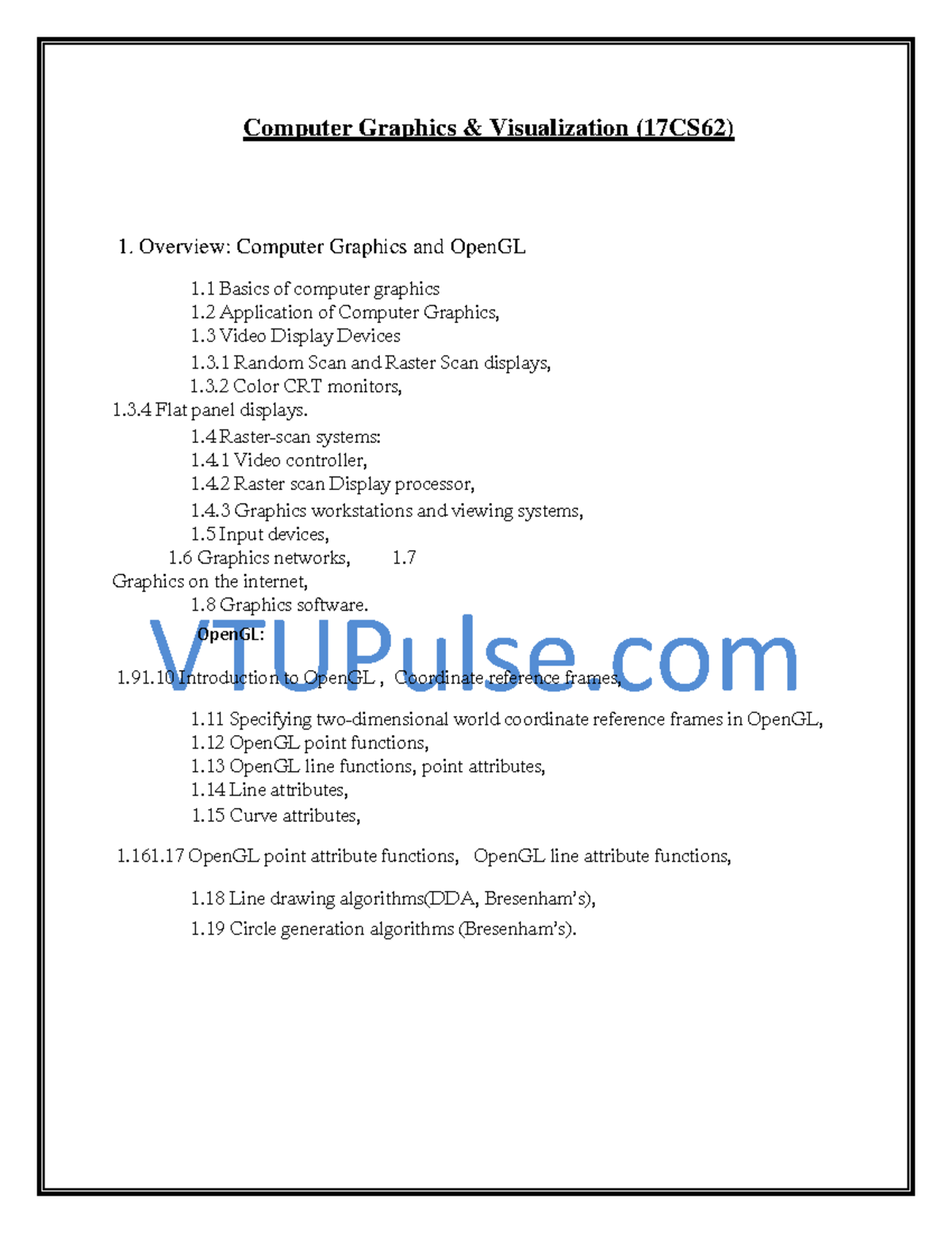 18cs62 mod 1 - good - VTUPulse Computer Graphics & Visualization ...