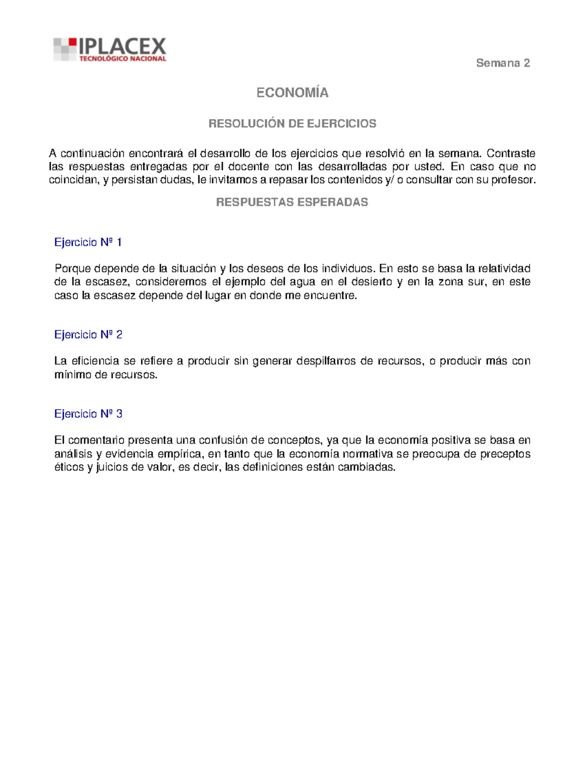 Respuesta Ejercicios Semana 2 Primera Parte Semana Segunda - Semana 2 ...