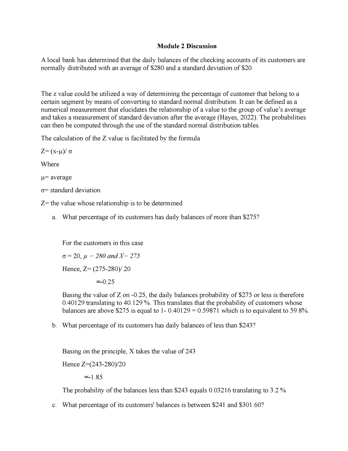 Module 2 Discussion Question - Module 2 Discussion A Local Bank Has ...