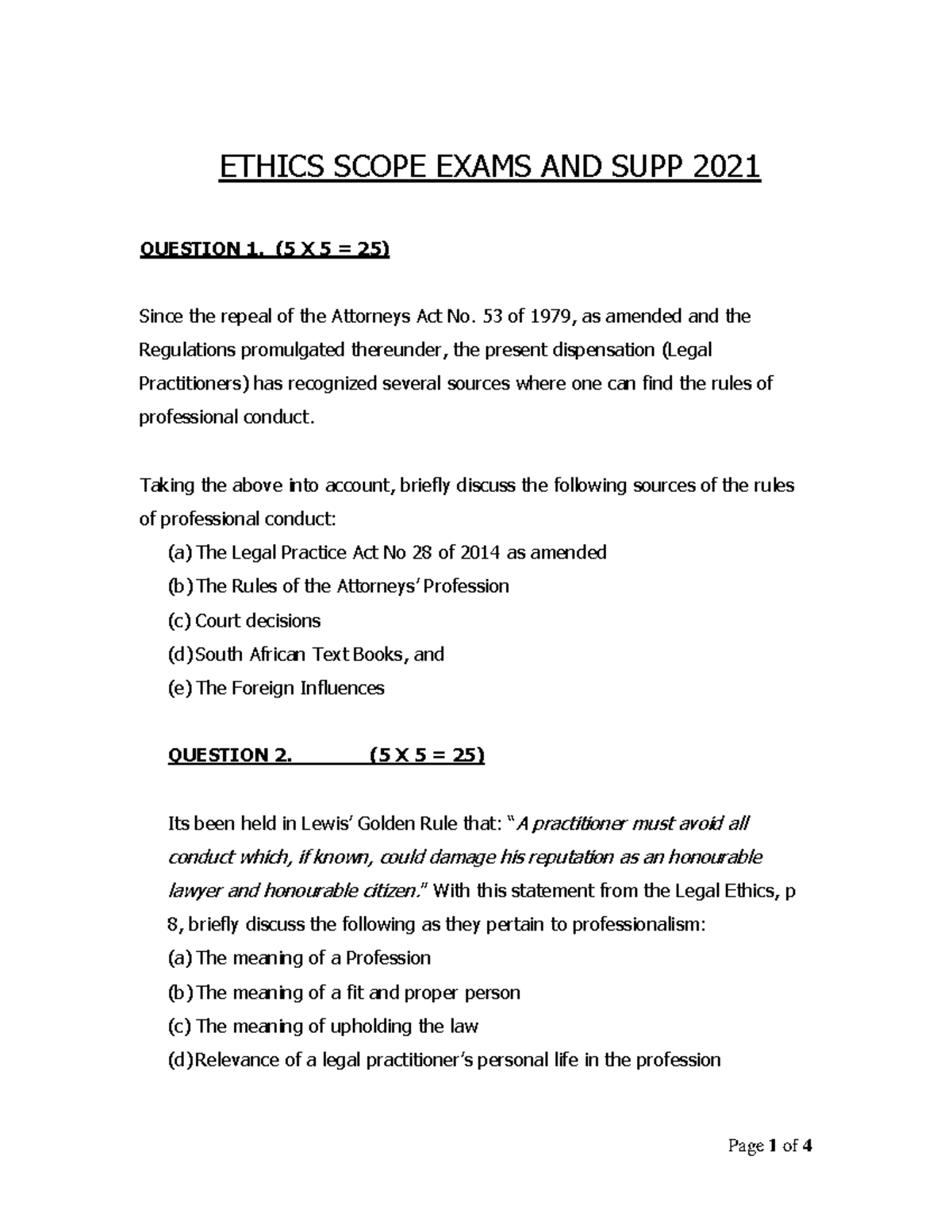 Ethics Scope 2021 - Page 1 of 4 ETHICS SCOPE EXAMS AND SUPP 2021 ...