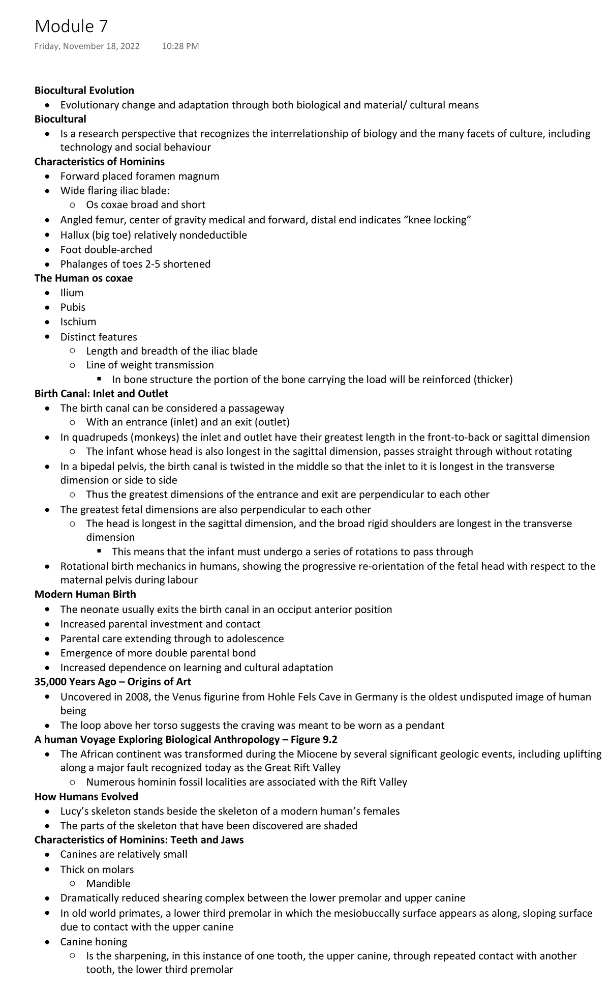 Module 7 Topic What Does it Mean to Be Human? An Overview of Early