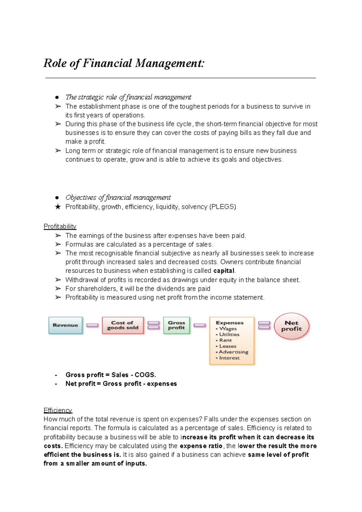 Finance HSC Business - Role of Financial Management: The strategic role ...